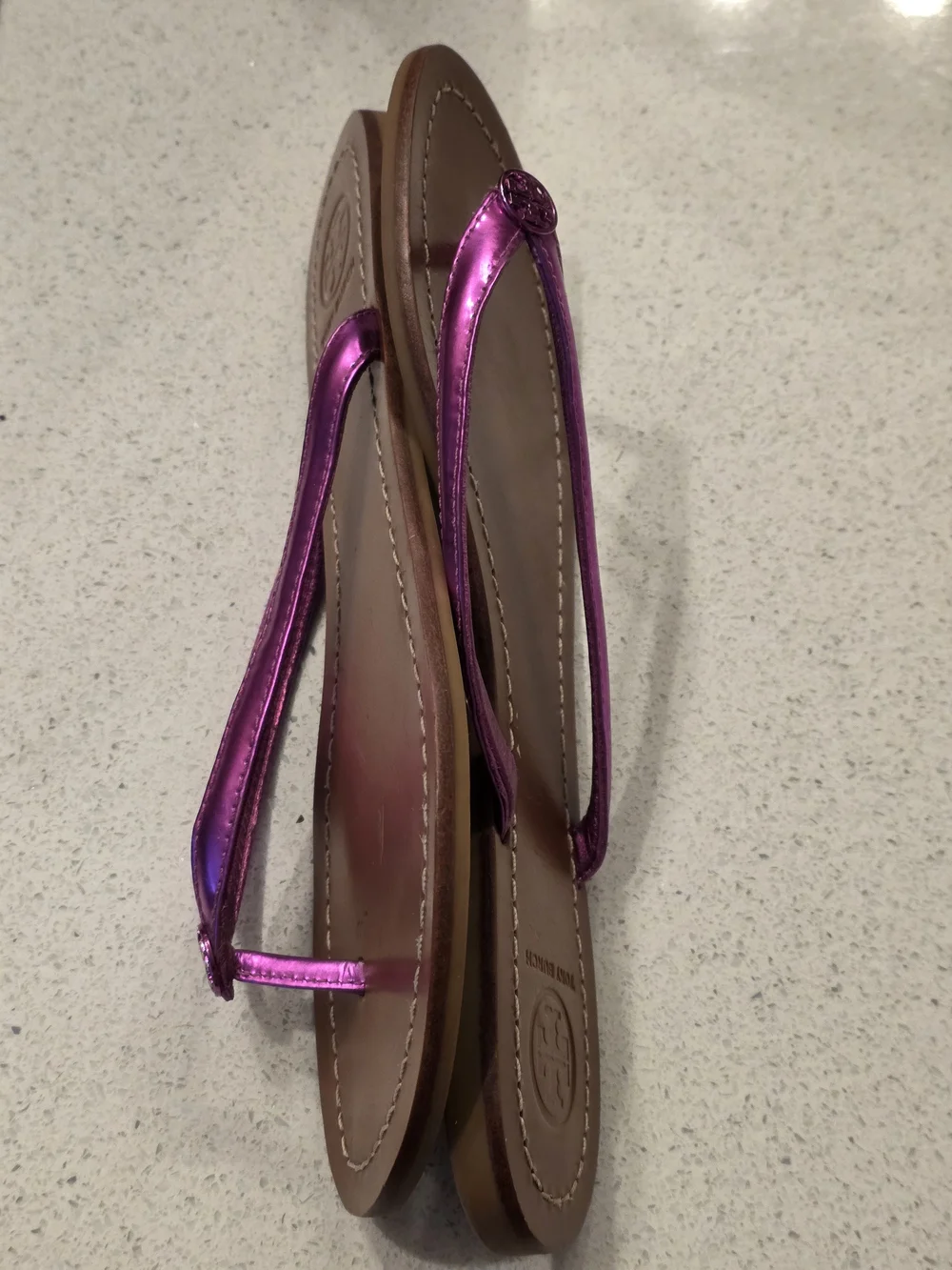 Tory Burch Metallic Flip-Flop Sandals - Women's